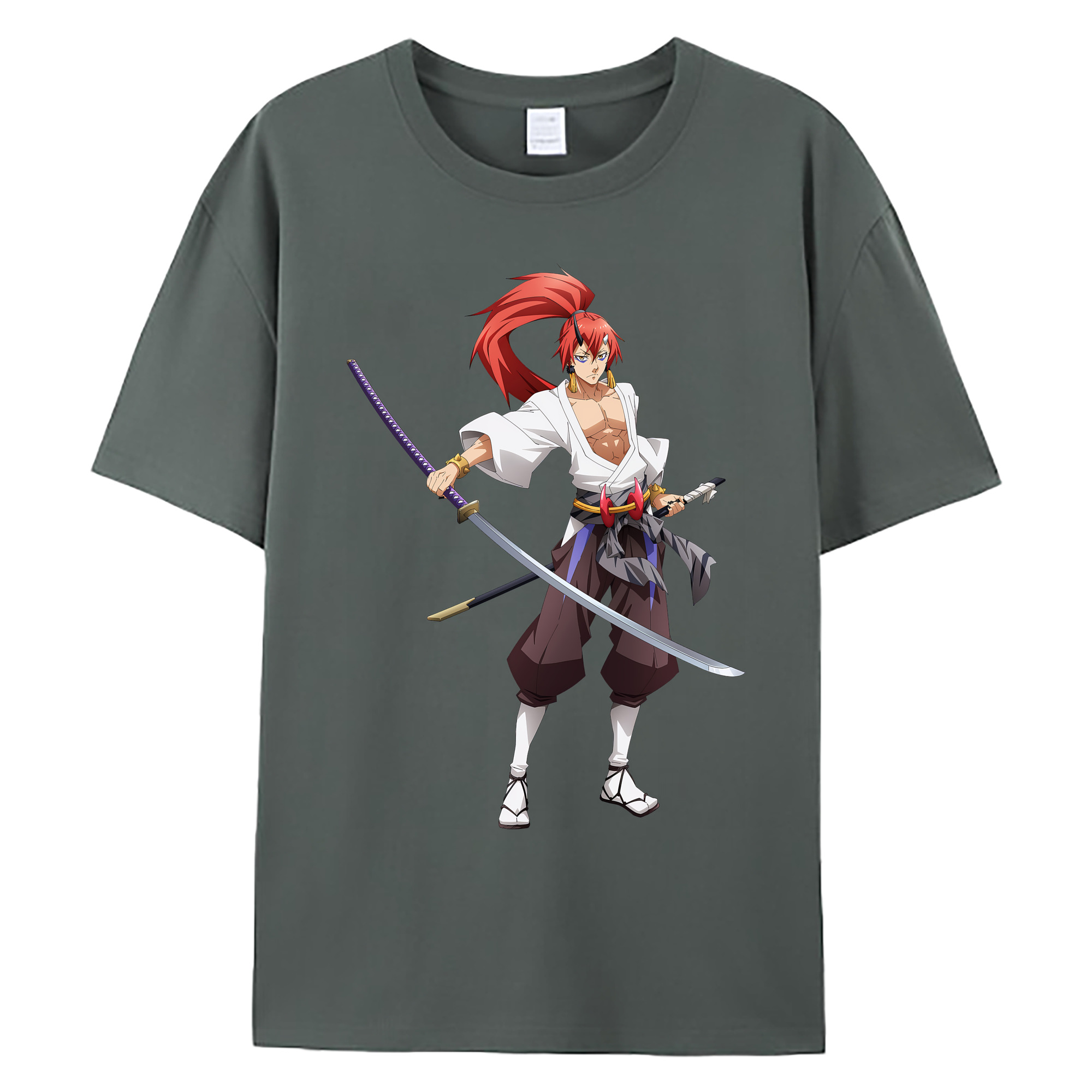 （画像用） 転スラ Regarding Reincarnated to Slime 綿100％ メンズ半袖Tシャツ｜肌触りやわらか＆通気性